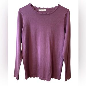 Grace Karin Purple Sweater Scalloped Neckline Women’s Medium
